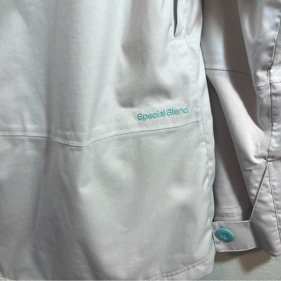 Special Blend Women's Liberty Snowboard Jacket Size Medium Cream Yellow Teal - Picture 8 of 16